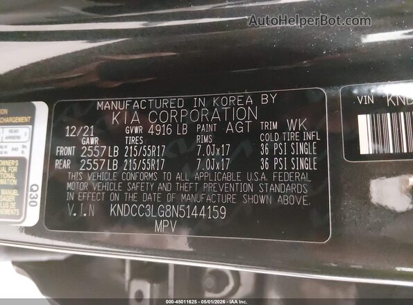 KNDCC3LG8N5144159 2022 KIA NIRO EV Beige Շարժիչի բաժամունքի տեսք