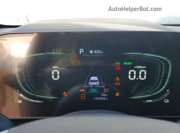 KNDCR3LE4R5125398 2024 KIA NIRO Белый Вид щитка приборов