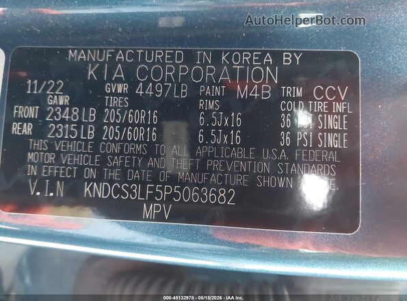 KNDCS3LF5P5063682 2023 KIA NIRO PLUG-IN HYBRID Blue ძრავის განყოფილების ხედი