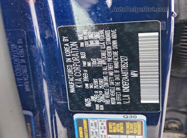 KNDEP2AA8T7852127 2026 KIA SELTOS Синий Вид наклейки с VIN-кодом