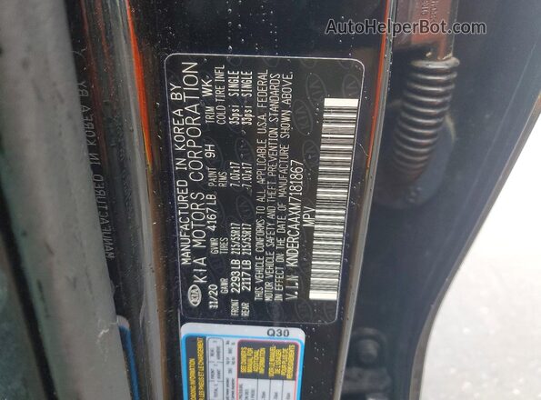 KNDERCAAXM7181867 2021 KIA SELTOS Black Vista interior de 360 grados