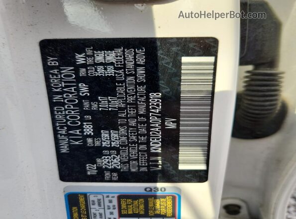 KNDEU2AA0P7423918 2023 KIA SELTOS Белый Панорамный вид салона 360°