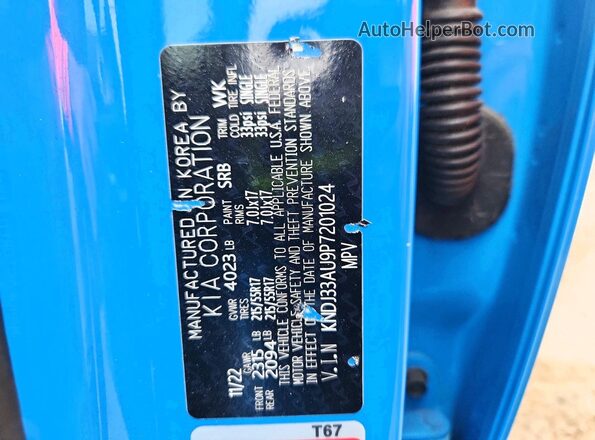 KNDJ33AU9P7201024 2023 KIA SOUL Синий Вид наклейки с VIN-кодом