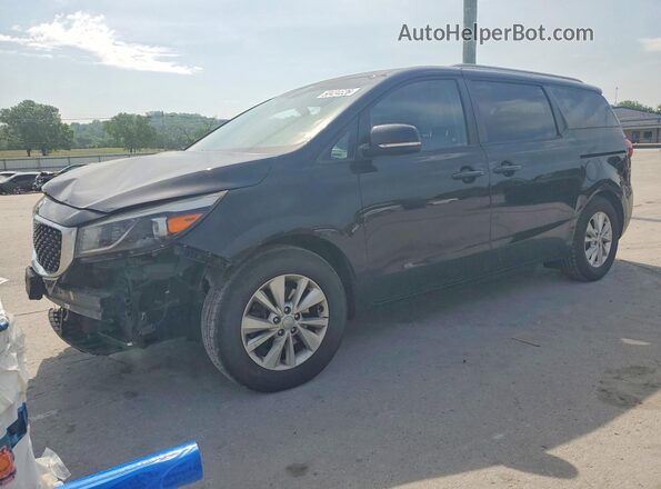 KNDMB5C10G6209226 2016 KIA SEDONA Black წინა მარცხენა ხედი სამი მეოთხედიდან