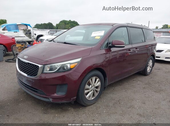 KNDMB5C11G6111211 2016 KIA SEDONA Burgundy Przód lewy