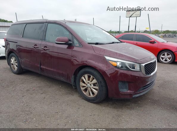 KNDMB5C11G6111211 2016 KIA SEDONA Burgundy Przód prawy