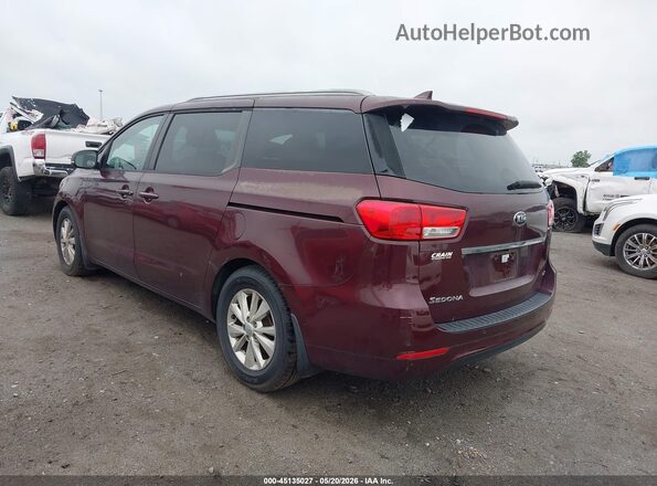 KNDMB5C11G6111211 2016 KIA SEDONA Burgundy Tył lewy