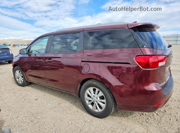 KNDMB5C11G6200163 2016 KIA SEDONA Burgundy Trasero izquierdo