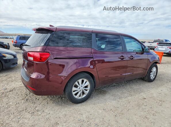 KNDMB5C11G6200163 2016 KIA SEDONA Burgundy Trasero derecho