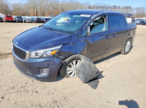 KNDMB5C11H6236517 2017 KIA SEDONA Blue წინა მარცხენა ხედი სამი მეოთხედიდან