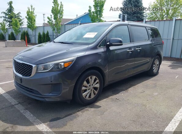 KNDMB5C11H6245072 2017 KIA SEDONA Gray Передня ліва чверть