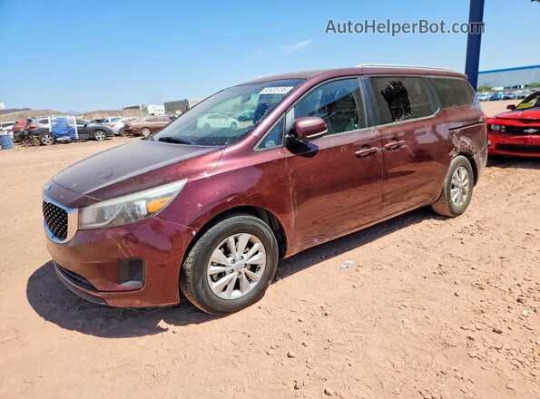 KNDMB5C11H6267427 2017 KIA SEDONA Burgundy Przód lewy