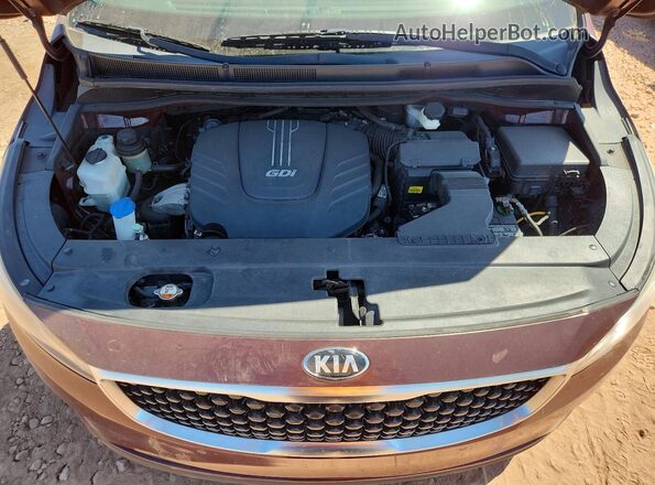 KNDMB5C11H6267427 2017 KIA SEDONA Burgundy Widok komory silnika