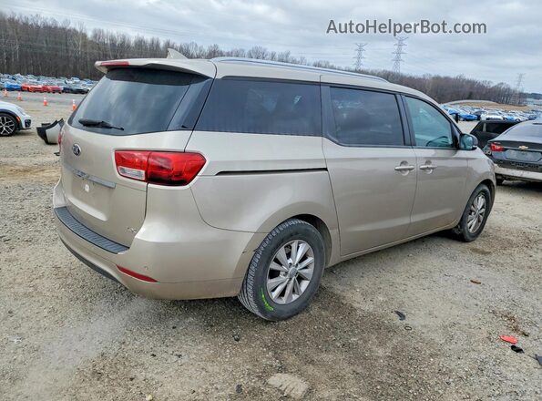 KNDMB5C12H6284737 2017 KIA SEDONA Золотой Задняя правая четверть