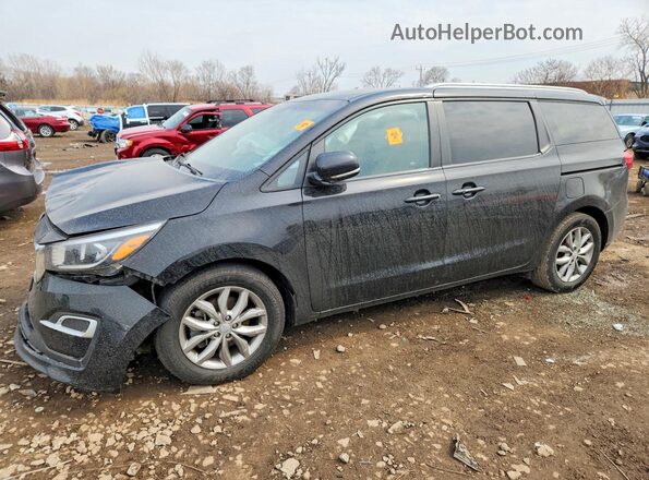 KNDMB5C13L6587678 2020 KIA SEDONA Black Առջևի ձախ երեք քառորդ տեսարան