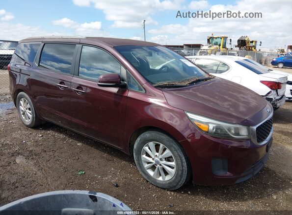 KNDMB5C14G6107380 2016 KIA SEDONA Maroon Przód prawy