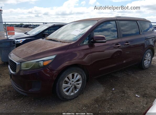 KNDMB5C14G6107380 2016 KIA SEDONA Maroon Przód lewy