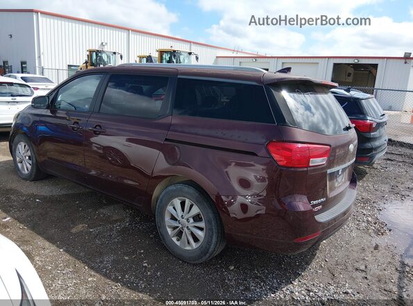 KNDMB5C14G6107380 2016 KIA SEDONA Maroon Tył lewy