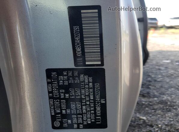 KNDMB5C14H6227293 2017 KIA SEDONA Silver Вид наклейки з VIN-кодом