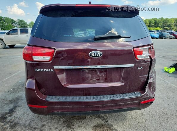 KNDMB5C15H6239145 2017 KIA SEDONA Maroon Vista trasera