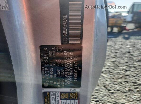 KNDMB5C15H6305919 2017 KIA SEDONA Silver Vista de la etiqueta del VIN