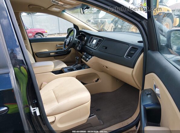 KNDMB5C16G6133818 2016 KIA SEDONA Black წინა სალონის ხედი