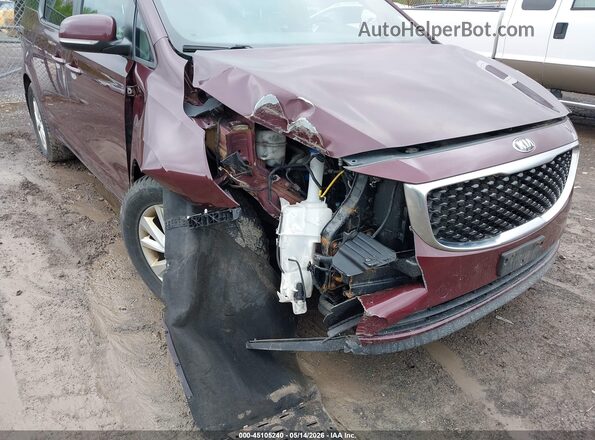 KNDMB5C16G6145242 2016 KIA SEDONA Burgundy Widok z przodu