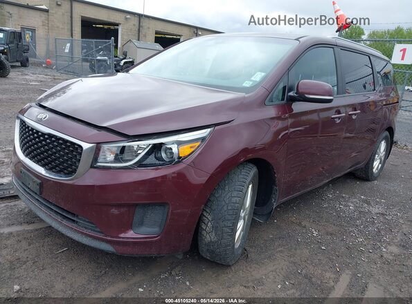 KNDMB5C16G6145242 2016 KIA SEDONA Burgundy Przód lewy