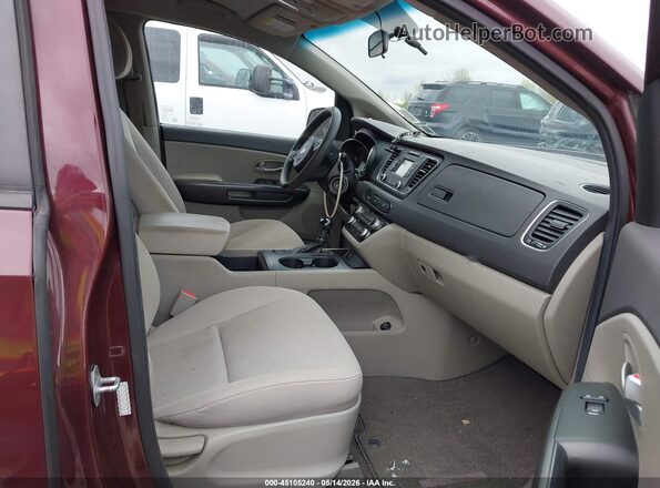 KNDMB5C16G6145242 2016 KIA SEDONA Burgundy Widok wnętrza z przodu