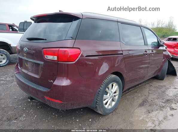 KNDMB5C16G6145242 2016 KIA SEDONA Burgundy Tył prawy