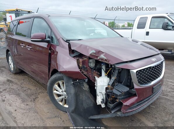 KNDMB5C16G6145242 2016 KIA SEDONA Burgundy Przód prawy
