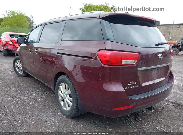 KNDMB5C16G6145242 2016 KIA SEDONA Burgundy Tył lewy