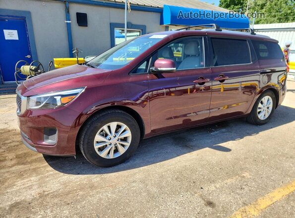 KNDMB5C16G6194943 2016 KIA SEDONA Темно-бордовый Передняя левая четверть