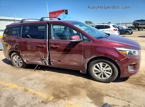 KNDMB5C16G6194943 2016 KIA SEDONA Темно-бордовый Передняя правая четверть