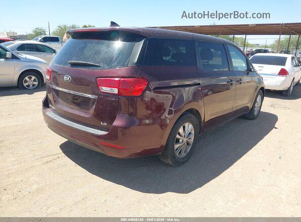 KNDMB5C17H6221679 2017 KIA SEDONA Burgundy Rear right