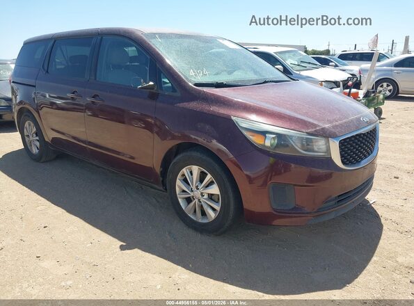 KNDMB5C17H6221679 2017 KIA SEDONA Burgundy Front right