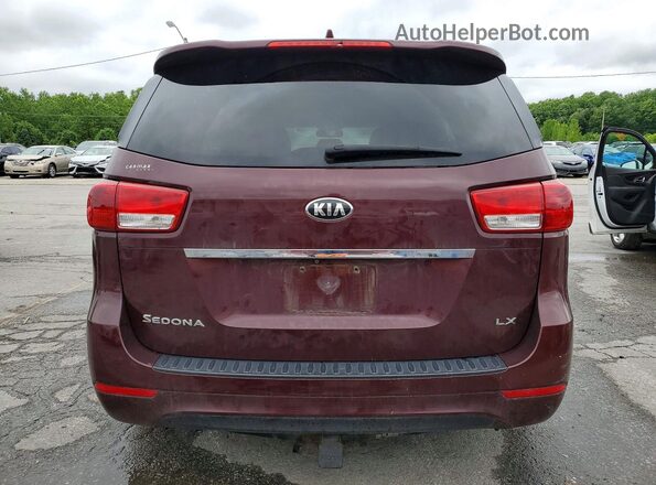 KNDMB5C17H6226591 2017 KIA SEDONA Burgundy Rear view