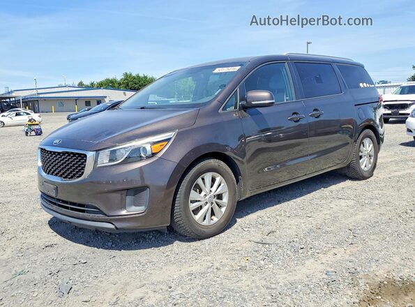 KNDMB5C18G6151446 2016 KIA SEDONA Gray წინა მარცხენა ხედი სამი მეოთხედიდან