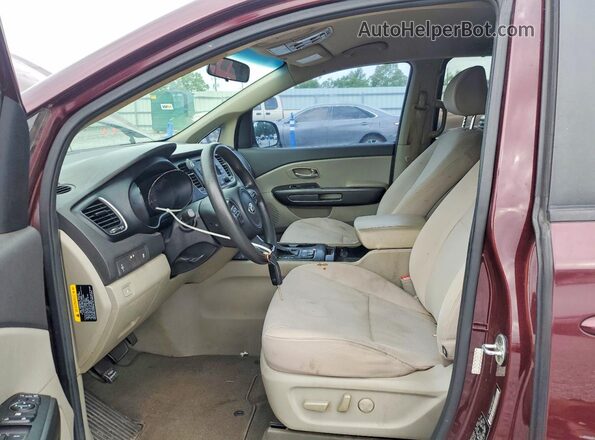 KNDMB5C18G6200127 2016 KIA SEDONA Maroon Vista interior delantera