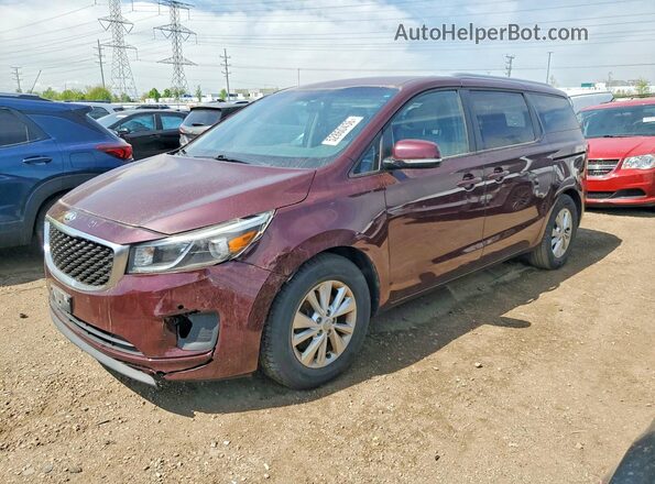 KNDMB5C18H6266307 2017 KIA SEDONA Burgundy Vista tres cuartos delantera izquierda