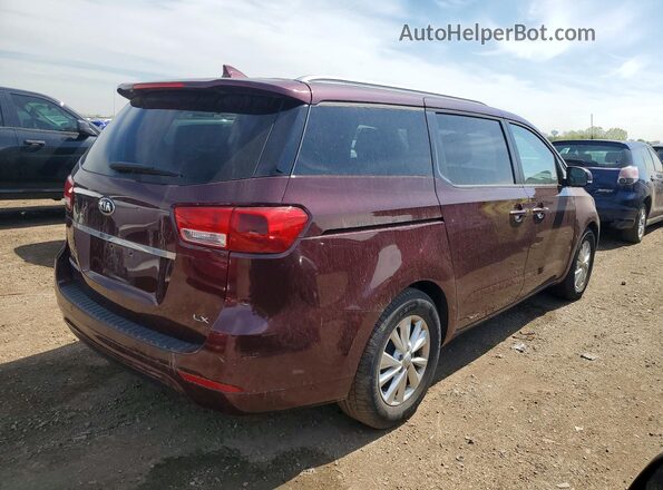KNDMB5C18H6266307 2017 KIA SEDONA Burgundy Trasero derecho