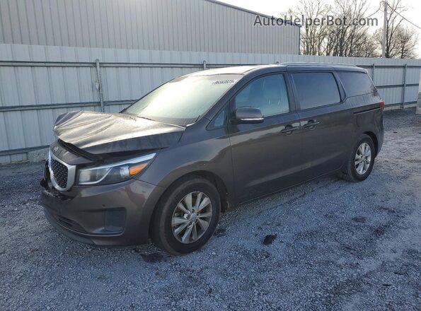 KNDMB5C19H6268518 2017 KIA SEDONA Brown Առջևի ձախ երեք քառորդ տեսարան