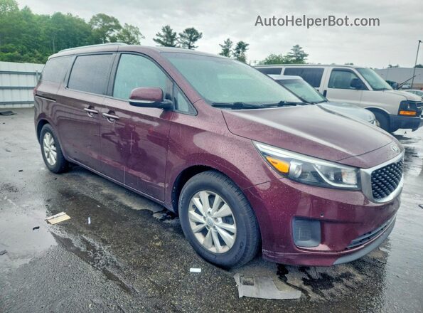 KNDMB5C19H6284413 2017 KIA SEDONA Бордовый Передняя правая четверть