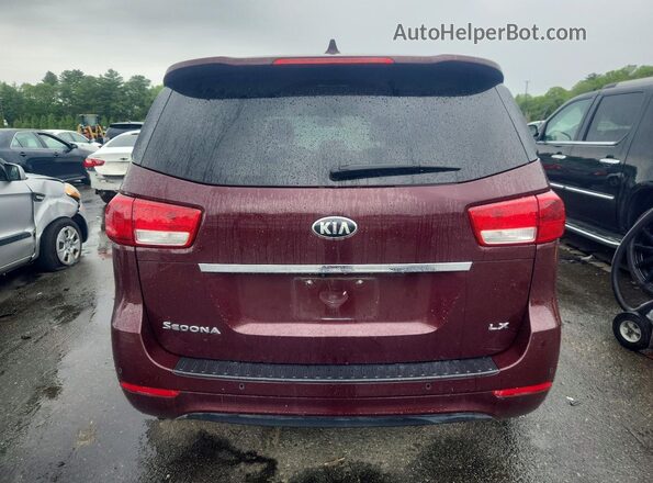 KNDMB5C19H6284413 2017 KIA SEDONA Бордовый Вид сзади