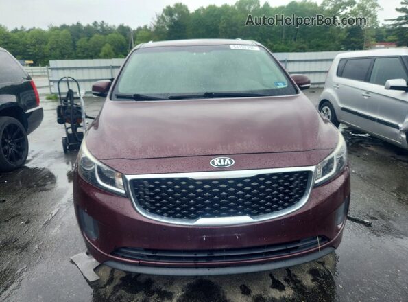 KNDMB5C19H6284413 2017 KIA SEDONA Бордовый Вид спереди