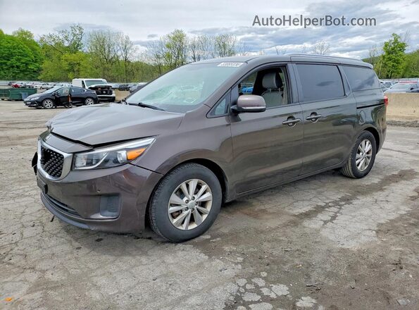 KNDMB5C19H6336302 2017 KIA SEDONA Коричневый Передняя левая четверть
