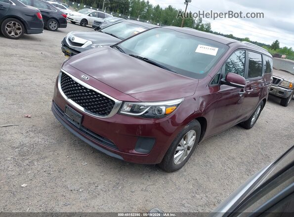 KNDMB5C1XG6085790 2016 KIA SEDONA Burgundy Przód lewy