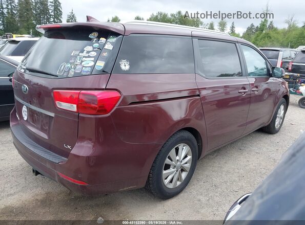 KNDMB5C1XG6085790 2016 KIA SEDONA Burgundy Tył prawy