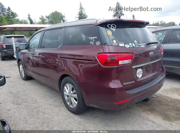 KNDMB5C1XG6085790 2016 KIA SEDONA Burgundy Tył lewy