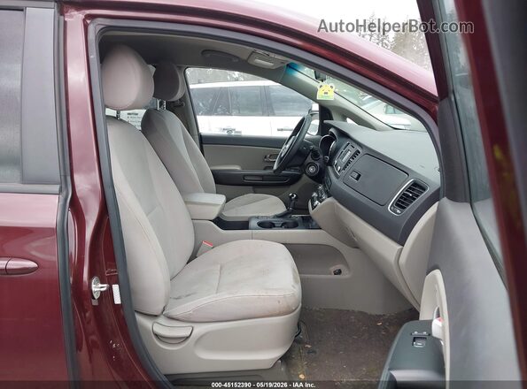 KNDMB5C1XG6085790 2016 KIA SEDONA Burgundy Widok wnętrza z przodu
